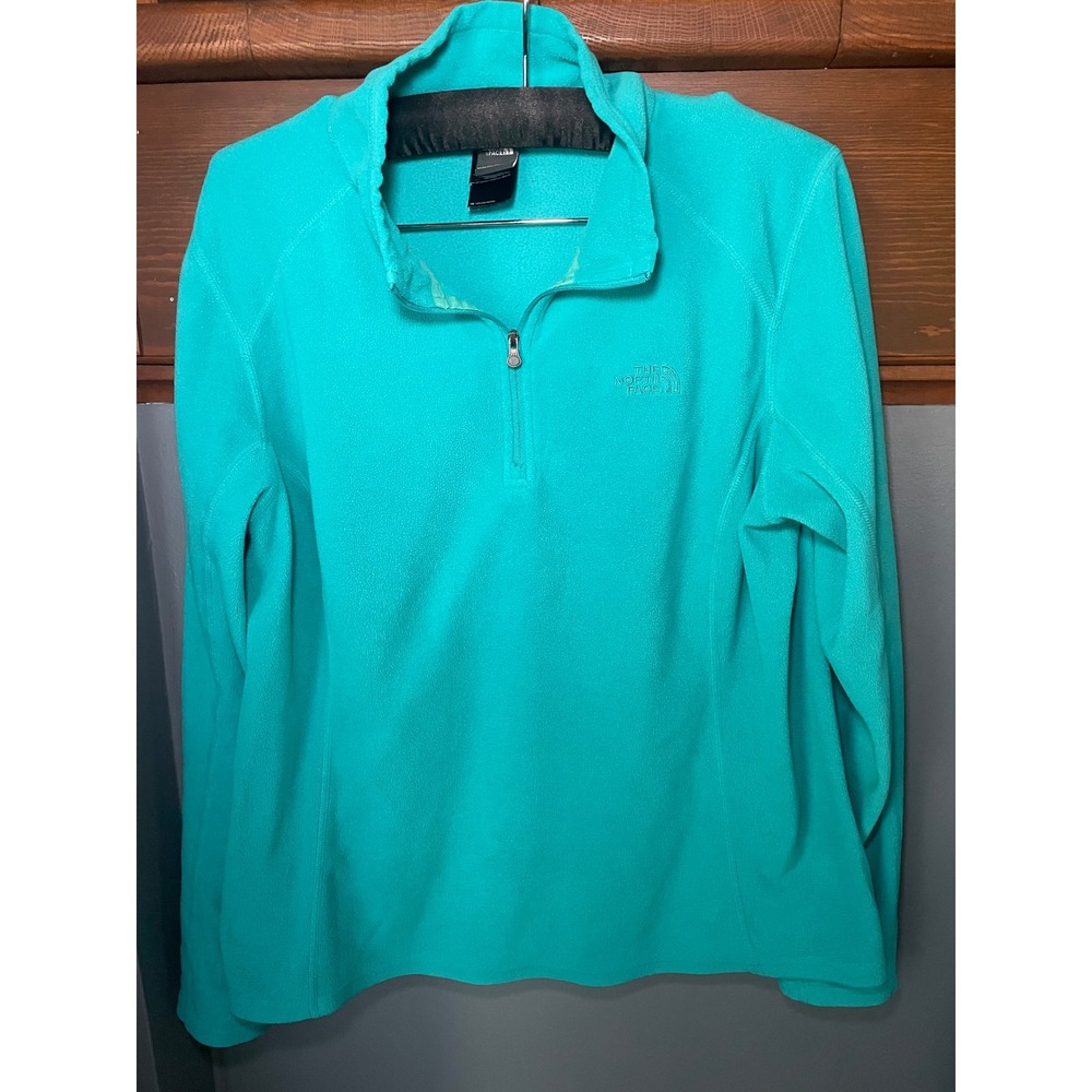 The North Face Womens XL TKA 100 Glacier Quarter Zip Fleece Pullover Teal Blue